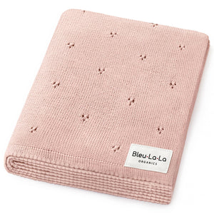 100% Organic Cotton Pointelle Swaddle Receiving Baby Blanket: Ballet Slippers