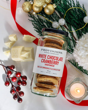 White Chocolate Cranberry Shortbread: 160 g - ARRIVING SOON!