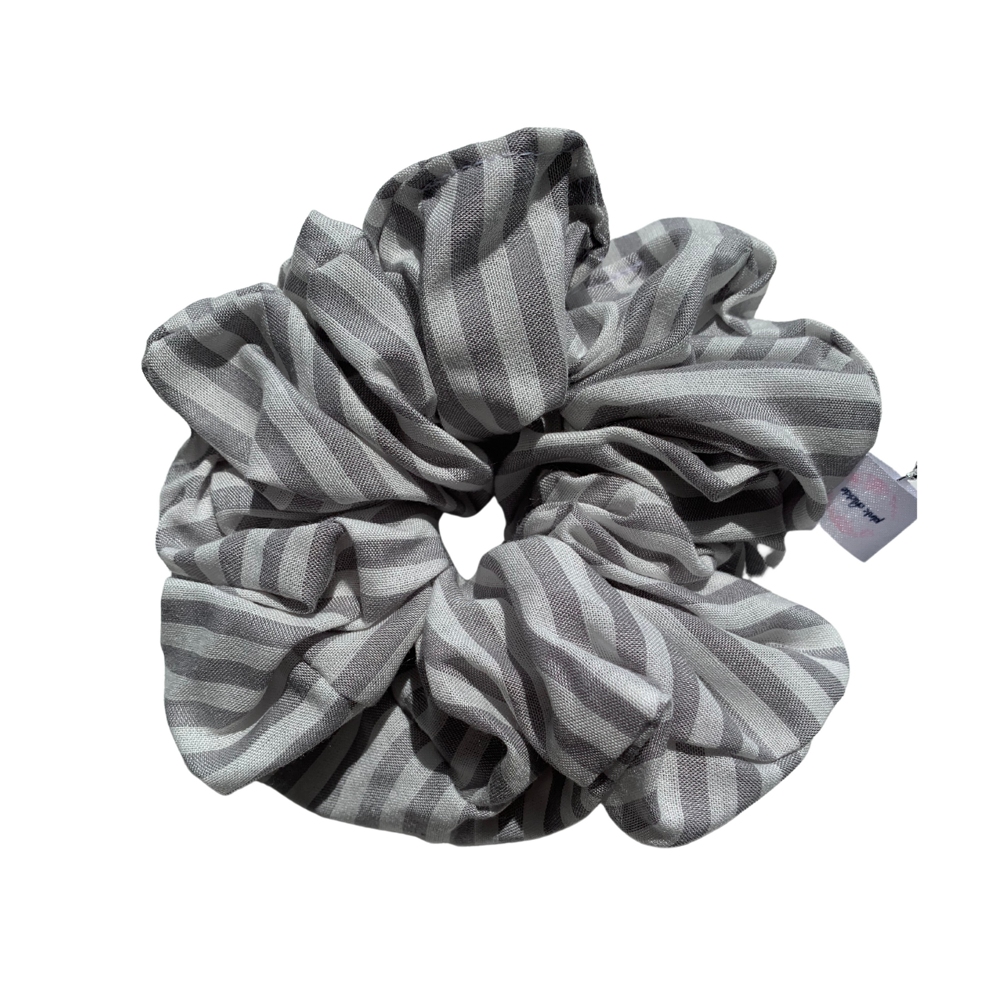 Grey Striped Scrunchie