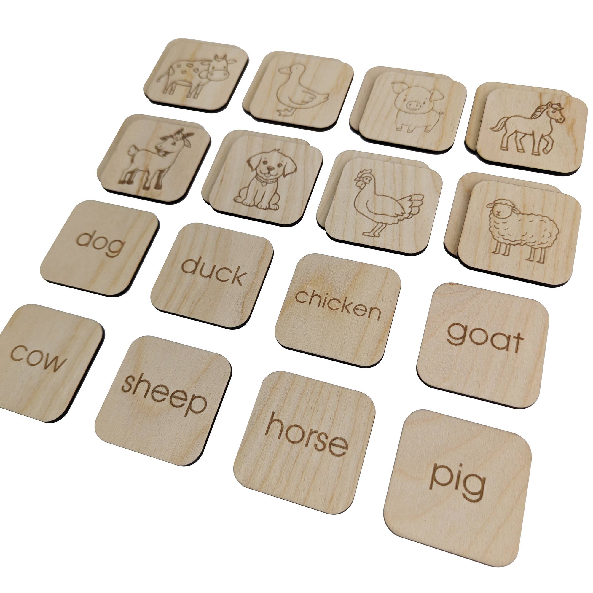 Wooden Matching Memory Set | Farm