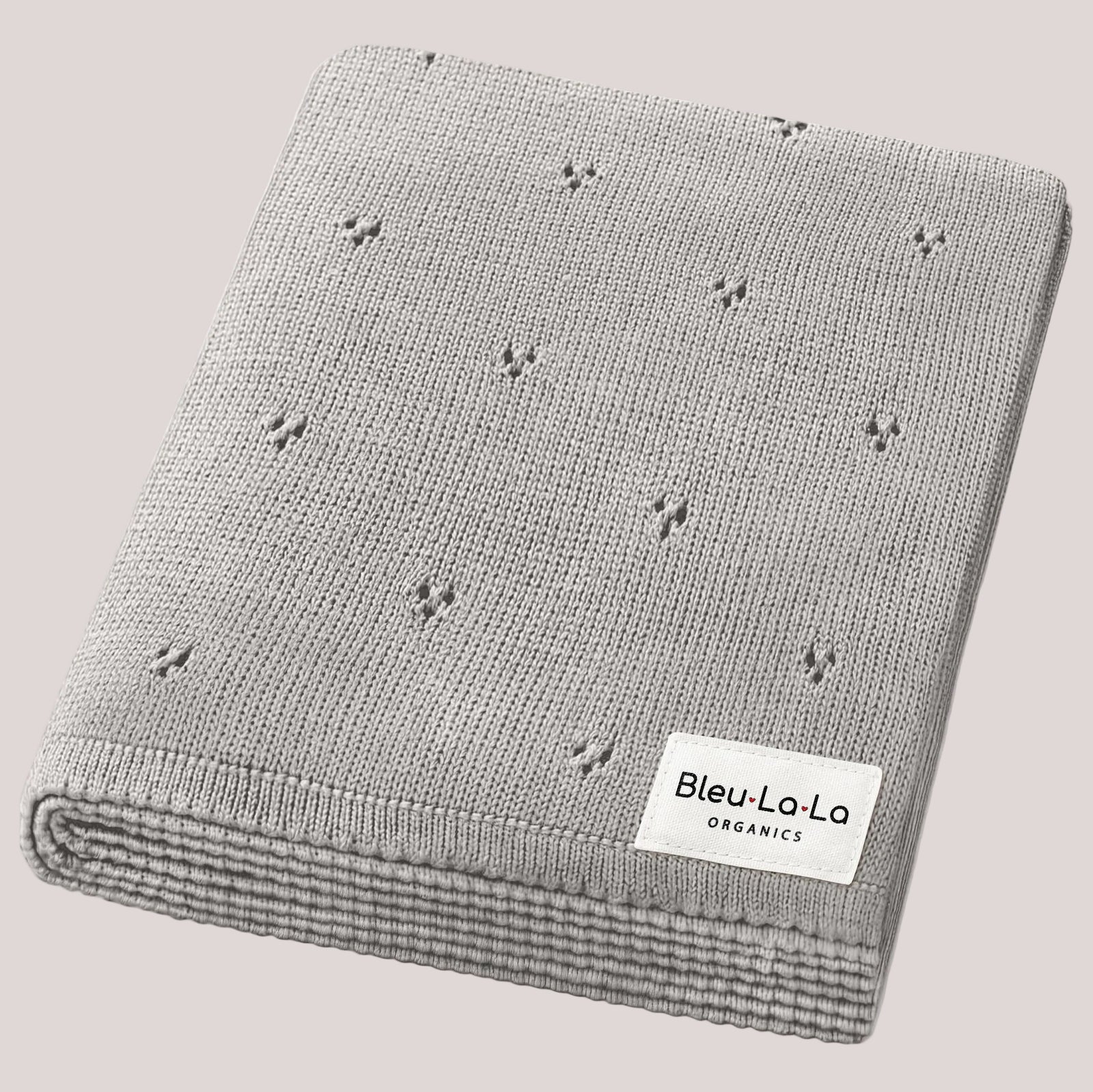 100% Organic Cotton Pointelle Swaddle Receiving Baby Blanket: Dove Grey