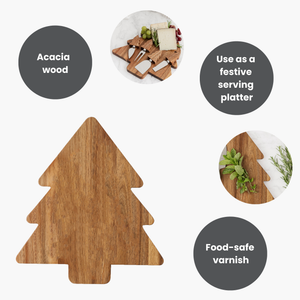 Charcuterie Tree Acacia Serving Board - Natural