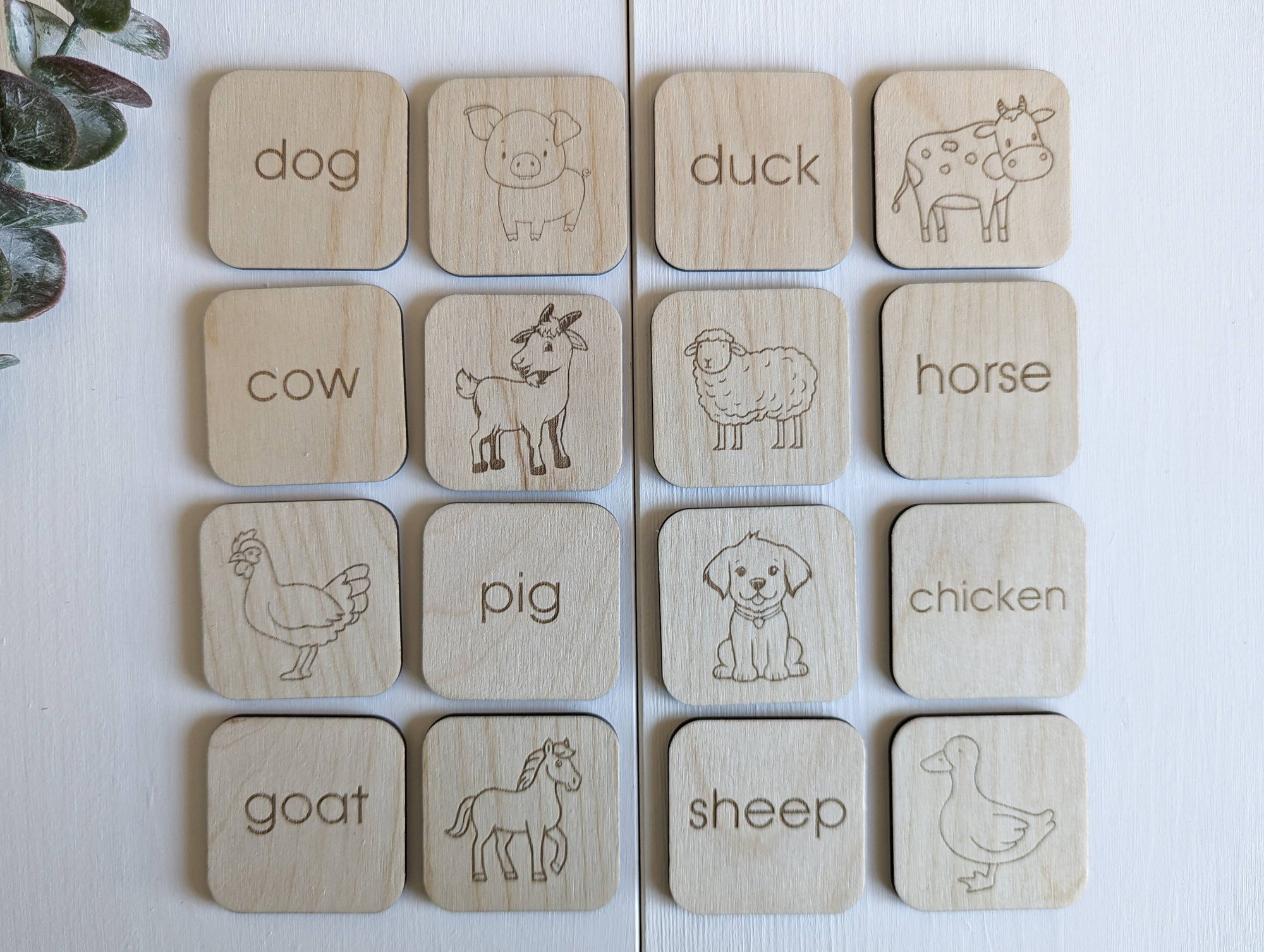 Wooden Matching Memory Set | Farm