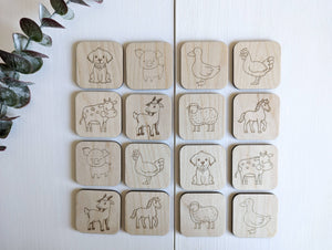 Wooden Matching Memory Set | Farm