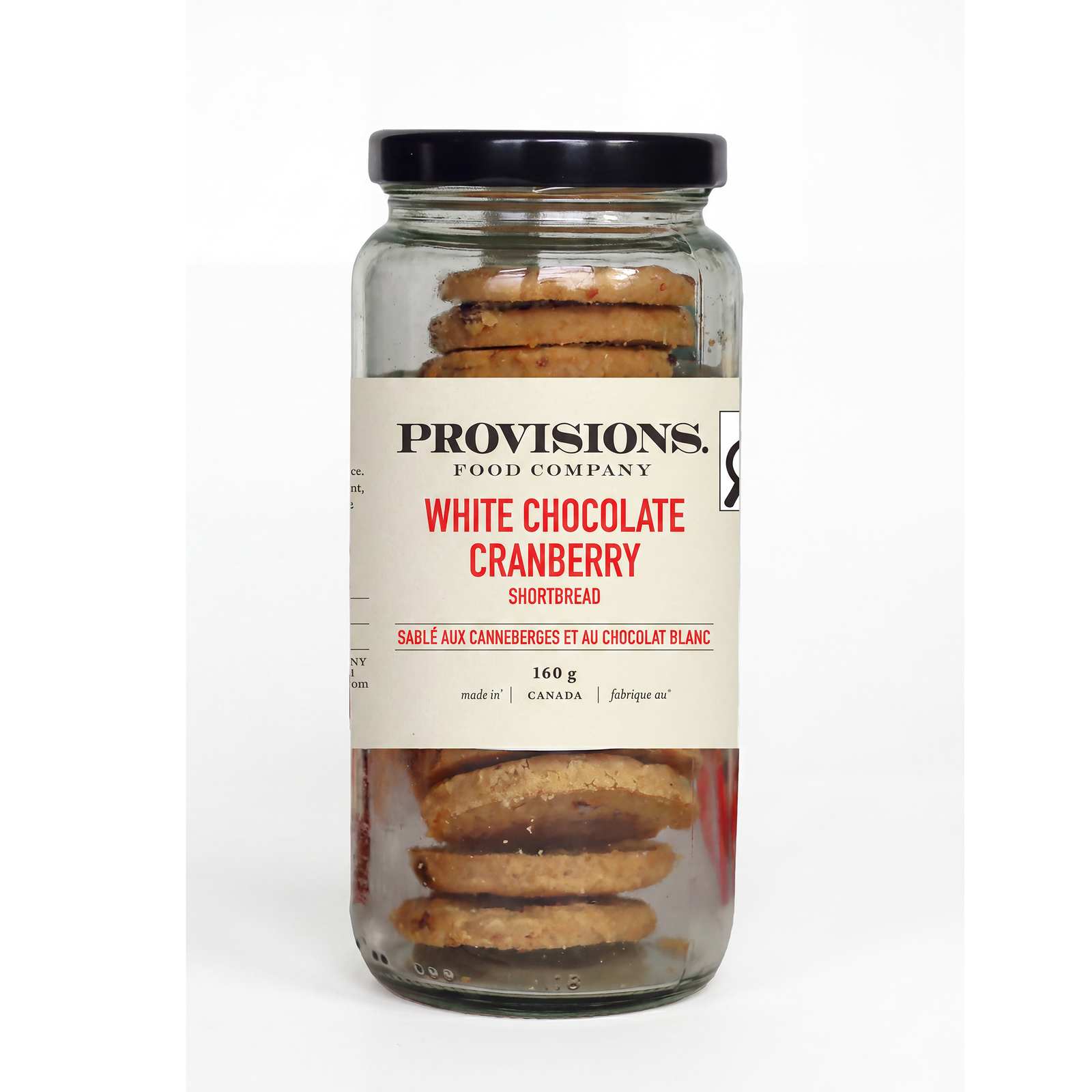 White Chocolate Cranberry Shortbread: 160 g - ARRIVING SOON!