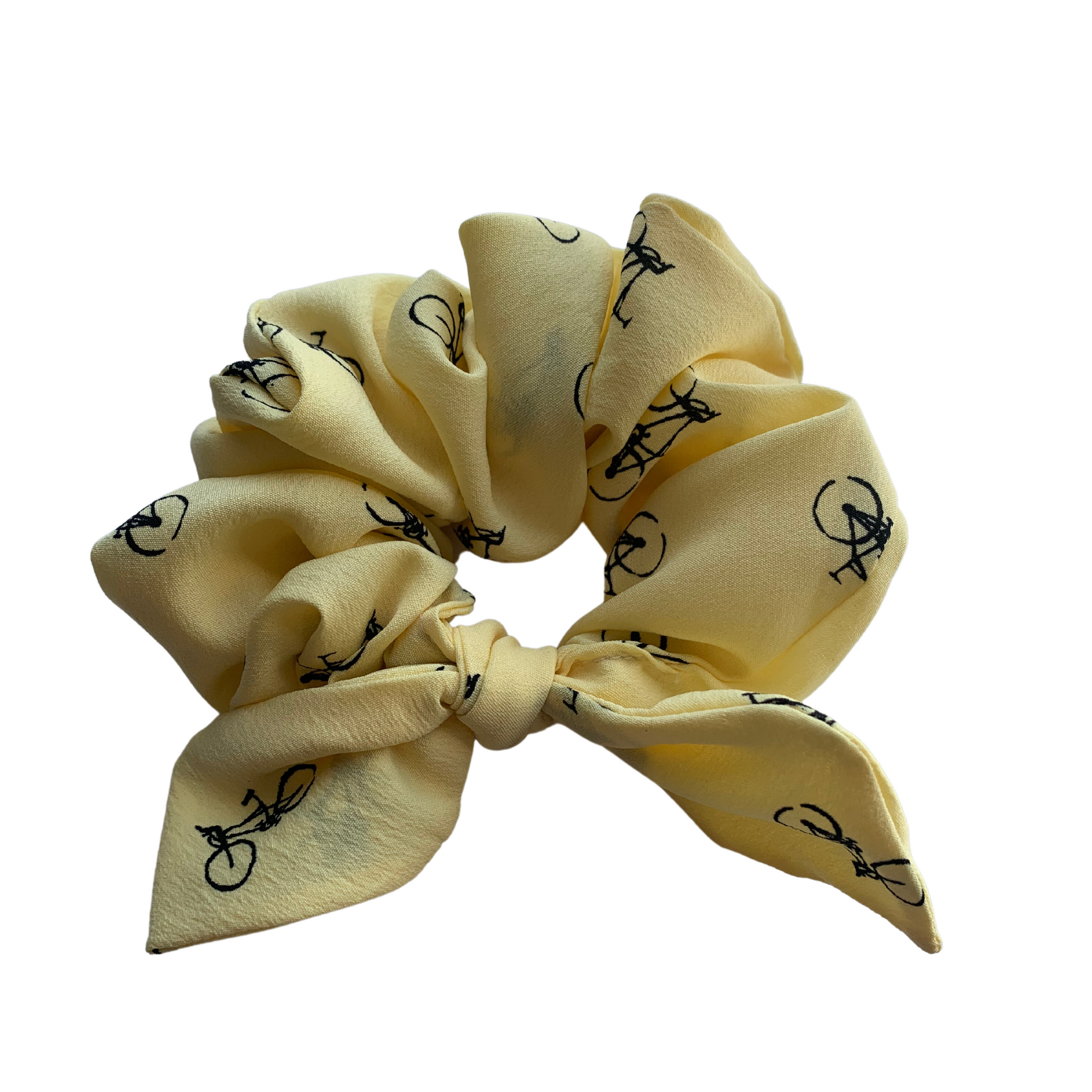 Yellow Bicycle Scrunchie with Signature Bow