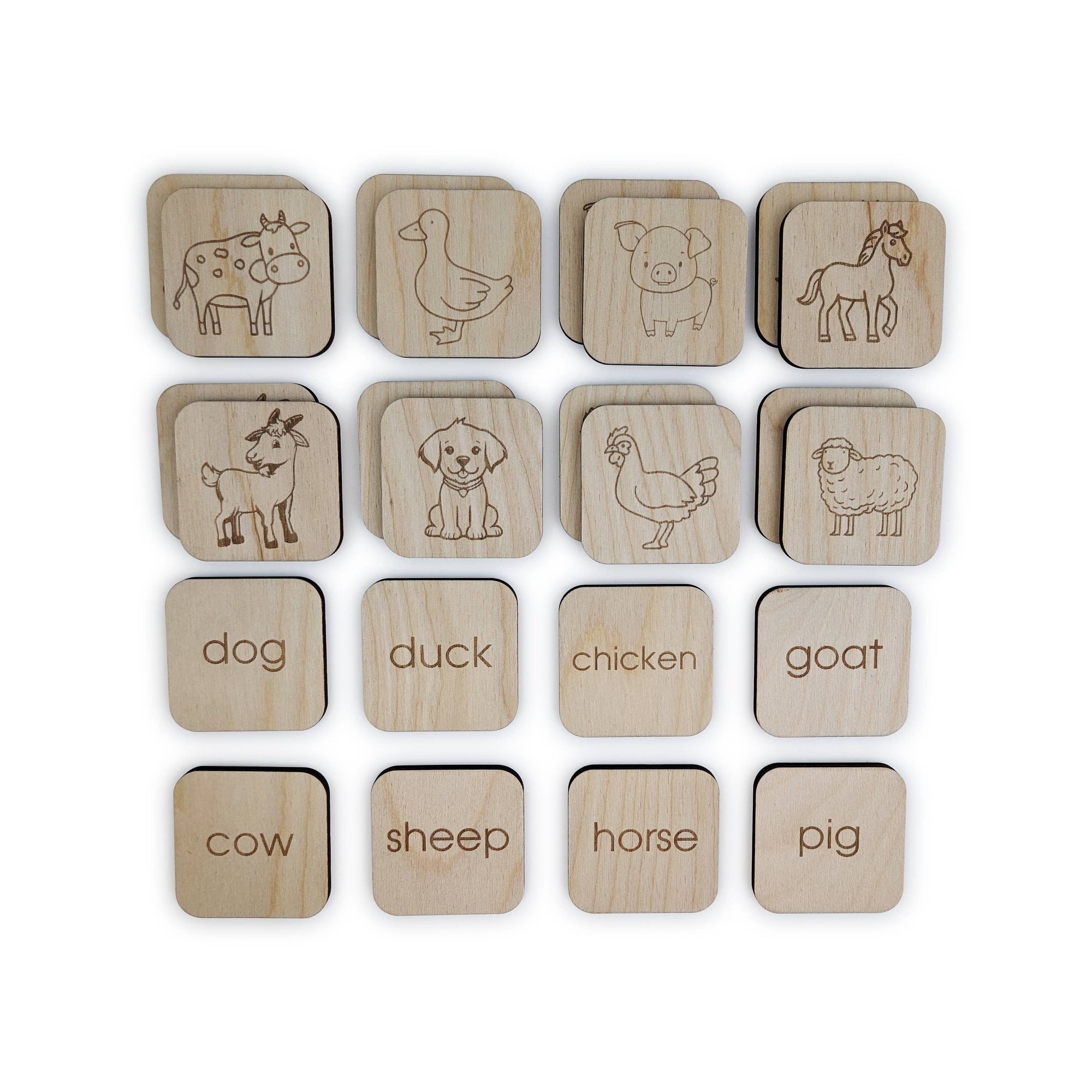 Wooden Matching Memory Set | Farm