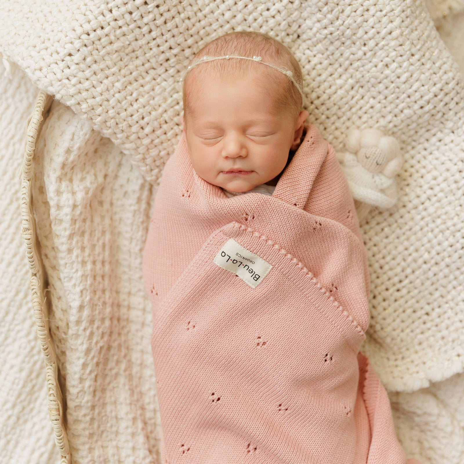 100% Organic Cotton Pointelle Swaddle Receiving Baby Blanket: Ballet Slippers