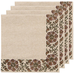 Heirloom Elysian Block Print Napkins Set of 4 - BACK IN STOCK SOON!