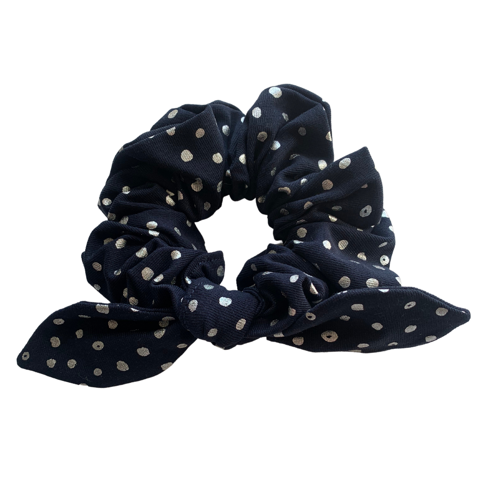 Navy Polka Dot Bow Scrunchie🍁