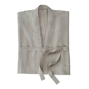 European Flax Linen Robe - Natural