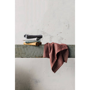 Wine Stripe Linen/Cotton Dishtowel