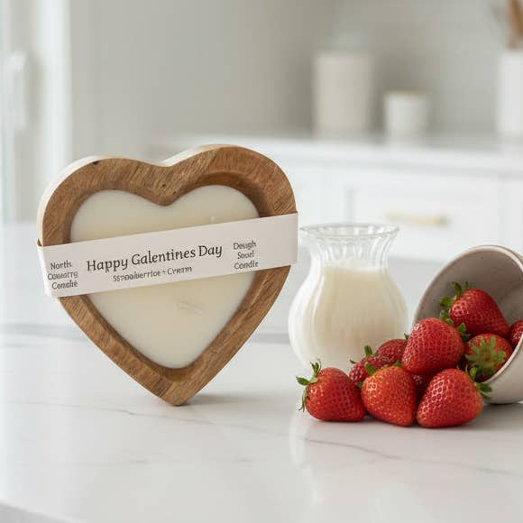 Valentines Day Sweetheart Dough Bowls: Strawberries + Cream