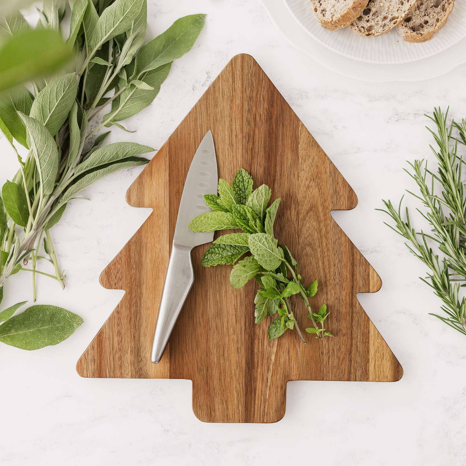 Charcuterie Tree Acacia Serving Board - Natural