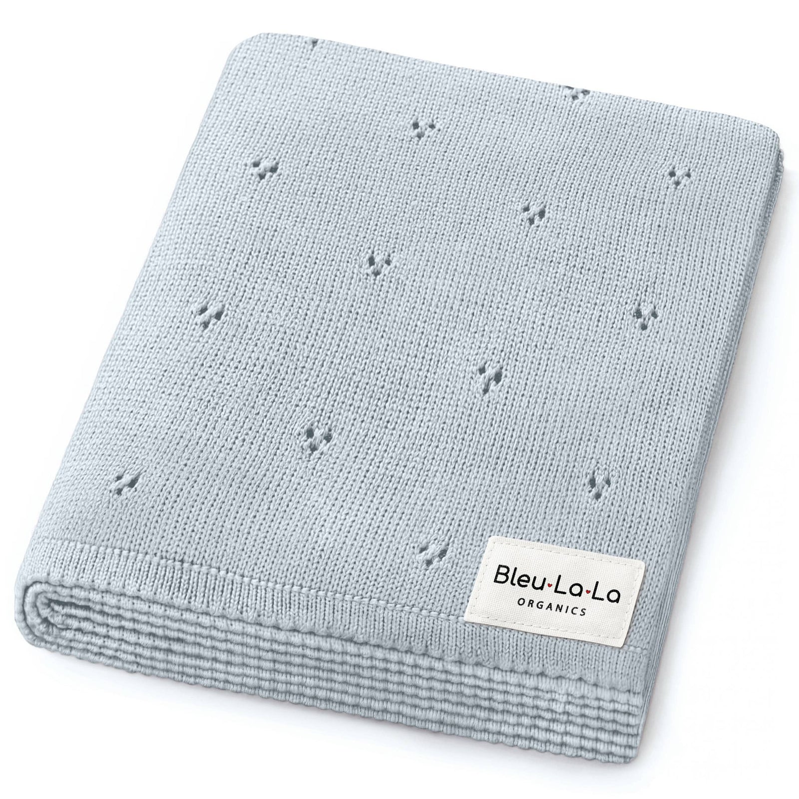 100% Organic Cotton Pointelle Swaddle Receiving Baby Blanket: Dove Grey