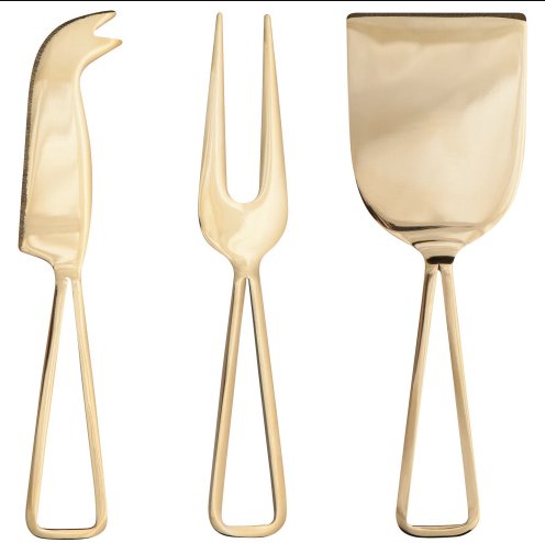 Gold Cheese Knives Set of 3