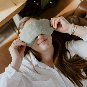 Hot-Cold-Therapy-Eye-Masks-Wheat-100%-Linen-Tan-Created-Mother-Willows-Box-Gifting-Studio