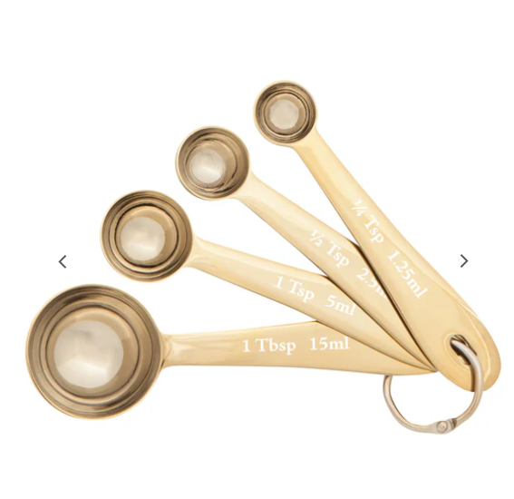 Gold Measuring Spoons Set of 4