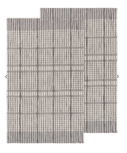 Pewter Finley Check Dishtowels Set of 2