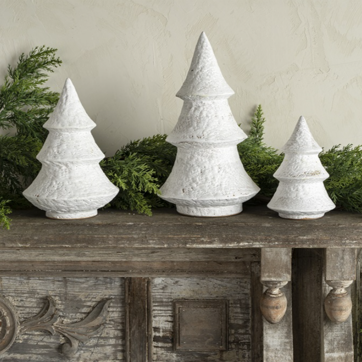 Ceramic Christmas tree decoration on a white background