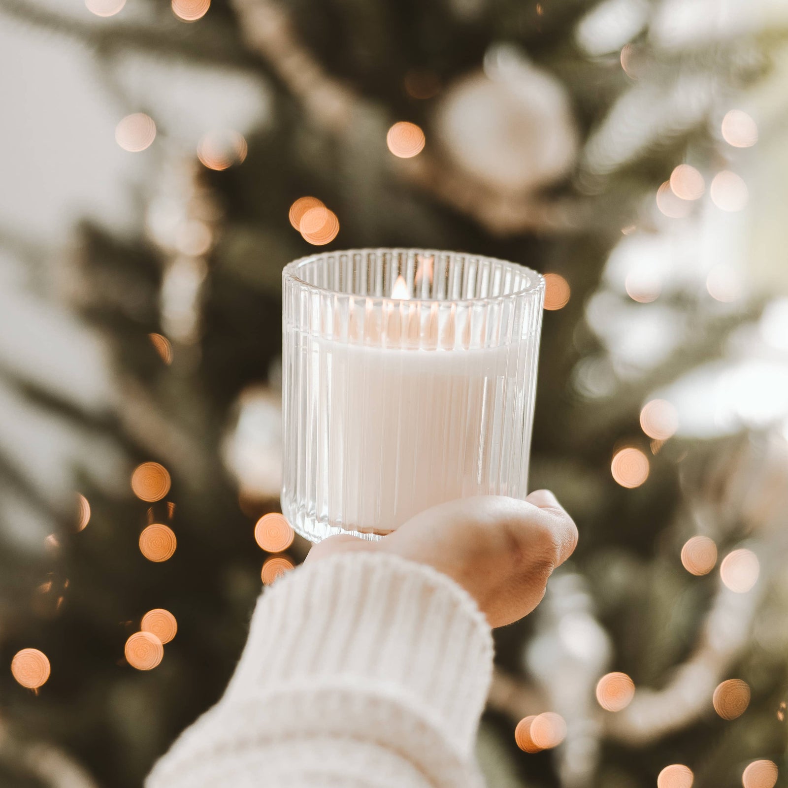 Warm and Cozy 11 oz Soy Candle, Fluted Ribbed Jar