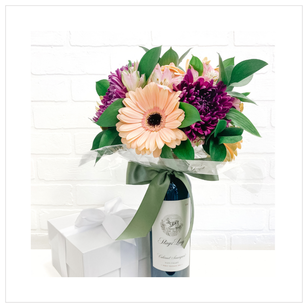 Wine & Flower Bouquet