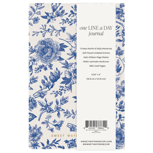 Blue Delft One Line A Day Fabric Journal