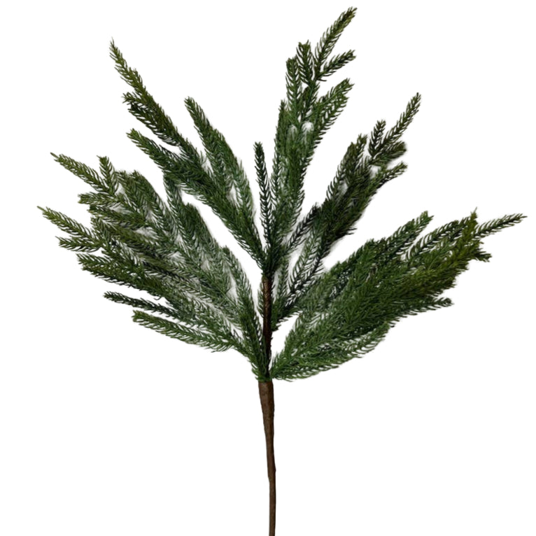 Artificial green plant stem on a white background