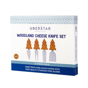 Woodland Cheese Knives (Set of 4 Natural Wood)