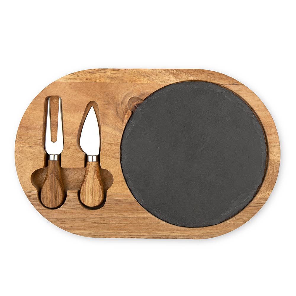 Wood & Slate Serving Board Set