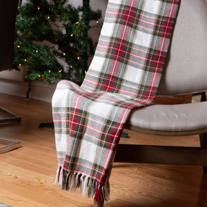 Celebration Plaid Throw: Red/Green / 50x60